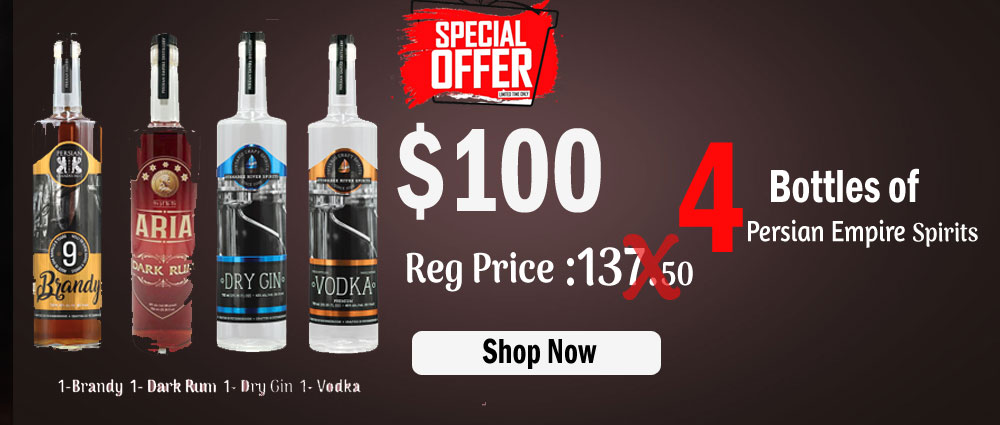 Persian Spirits Vodka,Brandy,Gin,Dark Rum
